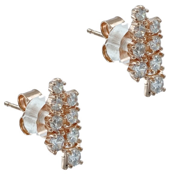 Set Di 2 Paia Orecchini A Lobo In Argento Sterling 925 Placcato Oro 18k Con Zirconi - Taglio Rotondo E Quadrato, Ipoallergenici