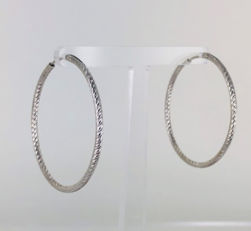 Orecchini A Cerchio In Argento 925, Modello Sottile Da 2 Mm, Chiusura A Scomparsa – Scegli Il Diametro: 35, 40, 45, 50 O 60 Mm