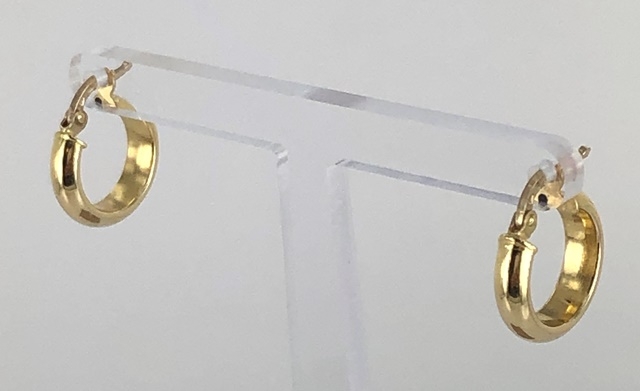 Orecchini a cerchio in oro giallo 750 ‰ donna canna lucida Diametro 4,8 cm 