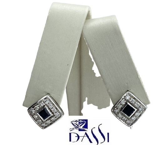 Orecchini A Clip In Argento Sterling 925 LOKILOKI Con Nano Zaffiro Quadrato Colorato, Regalo Sposa, Pietre Preziose