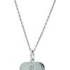 Girocollo stile prezioso in argento con ciondolo a forma di cuore con inciso una lettera ricoperta di zirconi