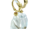 Orecchini pendenti in argento dorato 925 con 2 perle scaramazza. “Pezzi Unici”