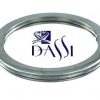 Anello portachiavi piatto in argento 925 Diametro 3 cm