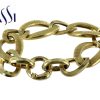 Bracciale in oro giallo 18kt formato da una catena vuota ad anelli ovali