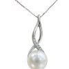 Girocollo Yukiko in oro bianco 18kt con diamanti e perla