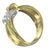 Anello a fascia  in oro giallo 18kt con diamanti e rubino ovale