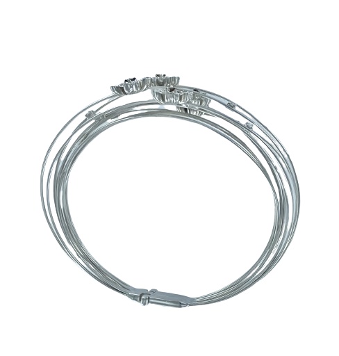 Bracciale Donna Con Cristalli A Tema Fiore Di Ciliegio, Placcato Oro, Elegante, Regalo Per Fidanzate