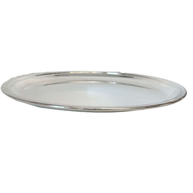 31cm Silver Plated Charger Plate – Classic Smooth Edge, Elegant Table Setting Piece