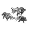 Famiglia di elefanti in argento 925