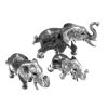Famiglia di elefanti in argento 925