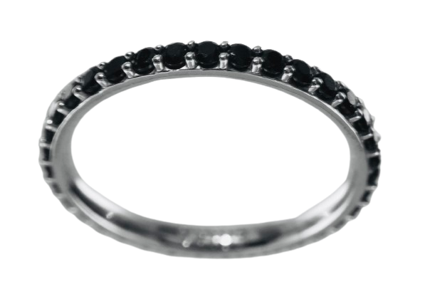 Anello Eternity Donna In Titanio E Zirconi – Larghezza 4 O 6 Mm, Regalo